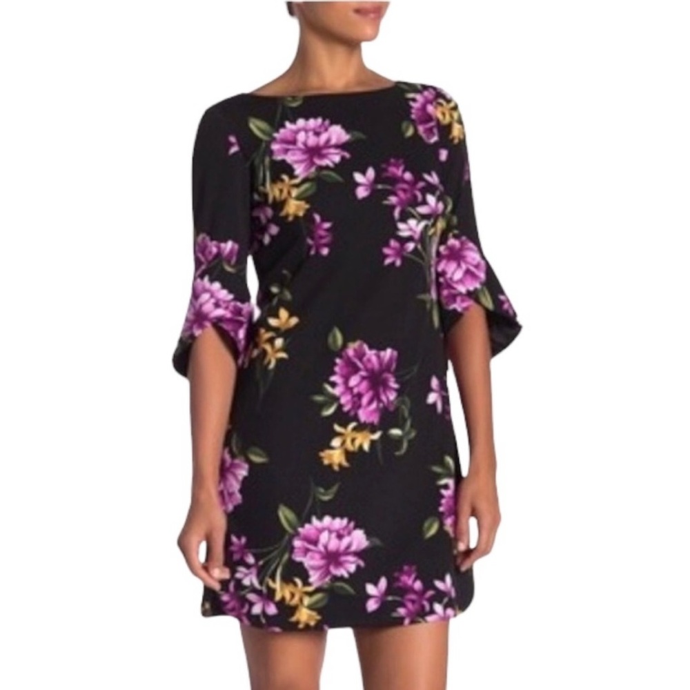 NWT Vince Camuto Floral Butterfly Sleeve Shift Dress